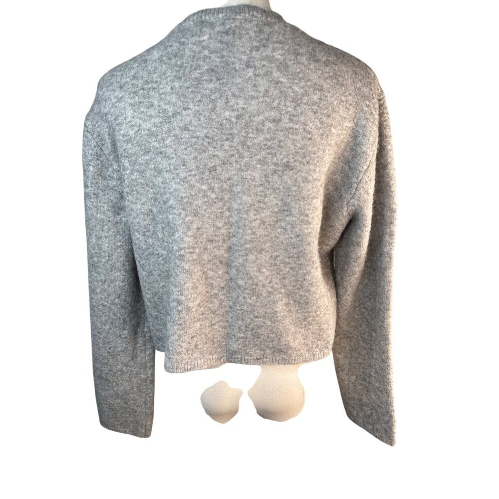 ZARA Gray Small Button-Up Cardigan Sweater - Picture 2 of 13
